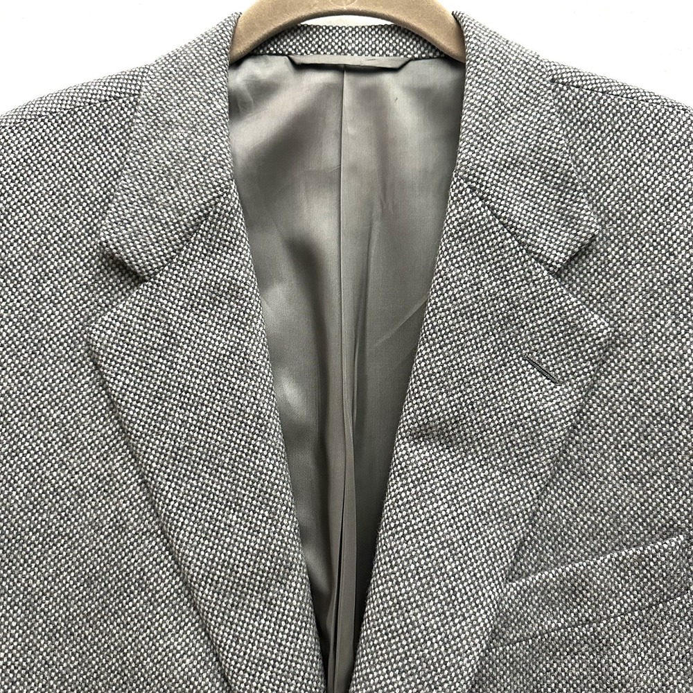 Hickey Freeman 42L Canterbury‎ 100% Wool Birdseye Blazer Jacket Coat Single Vent